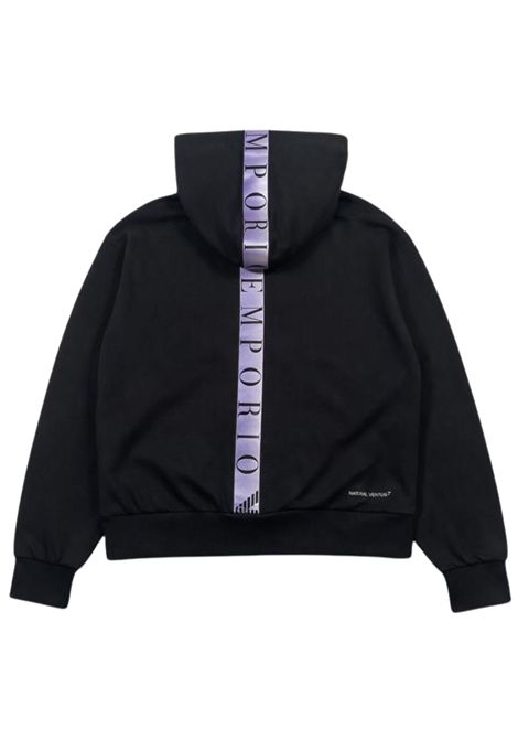 Girls' cotton blend sweatshirt EMPORIO ARMANI | 7G000220NERO